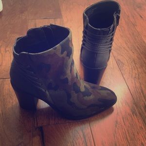 Camo Suade Booties